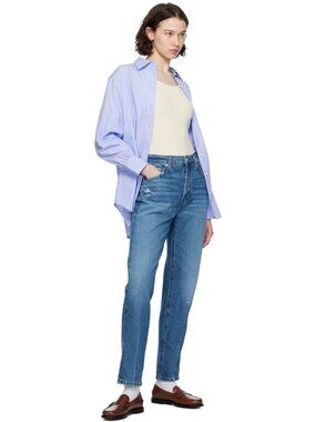 Frame Le Mec in Mariner high waist boyfriend jeans